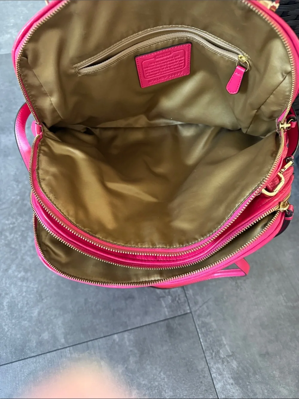 Coach Hot Pink Shoulder Bag with Gold Hardware